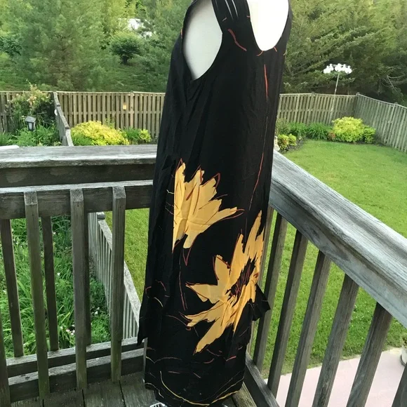 Dress big sunflower 80’s rayon - Picture 7 of 8